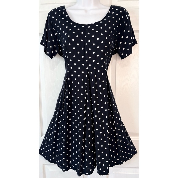 Vintage Pants - Vintage 80s/90s Black Polka Dot Shorts Skort Romper Size Small